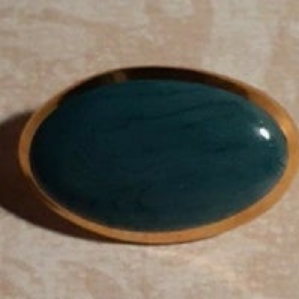 Channel Island Malachite and Gold Brooch - RARE